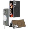 Magnetic Snap-On Case Galaxy S26 Ultra S25 Matte Faux Leather With Strong MagSafe-Compatible Magnet Slim Fit