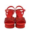 Salvatore Ferragamo Sonya Suede Platform Sandals Red