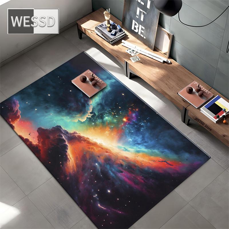 3D-tepper til barneroms universet teppe planet svart hull ytre rom teppe for gutter tilpasset teppe badematte 3D