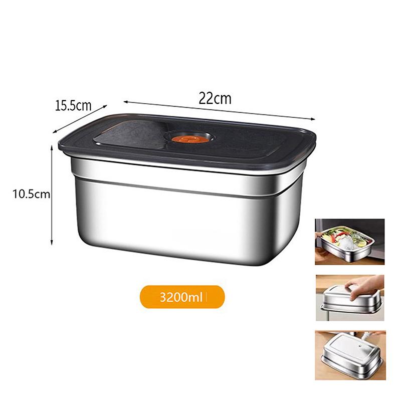 304 Stainless Steel Lunch Box With Lid Sealed Leak-Proof Bento Box Refrigerator Freezer Storage Box Outdoor Camping Lunch Box