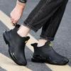 Men's Army Green Waterproof Rubber Rain Boots - Trendy, Cool, Non-Slip, Sports Style, Thickened, and Widened.