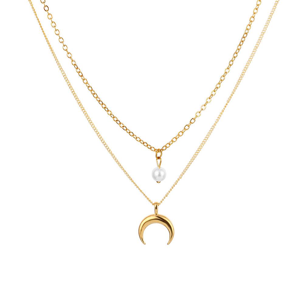 Collana Trendy con Ciondolo a Cuore per Donna - Catena Minimalista per la Clavicola con Chiusura OT per uno Stile alla Moda