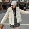 New loose hooded large pocket cotton-padded clothes women's thickened winter warm cotton-padded jackets versatile cotton-padded clothes fashion coat