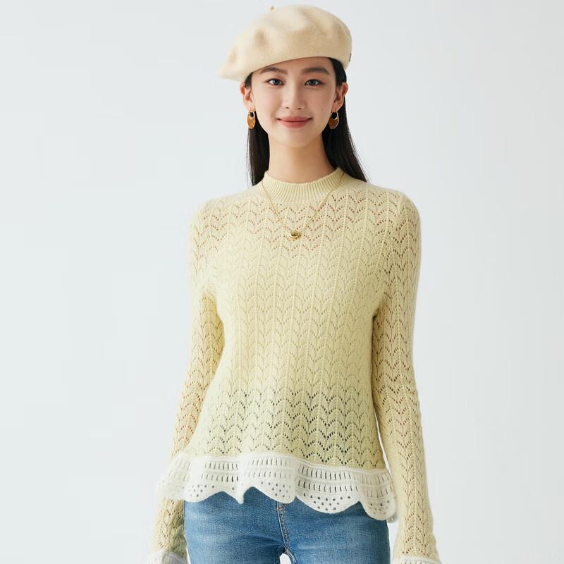 

Paruo Women s 100% Cashmere Herringbone Jacquard Sweater M 160/100