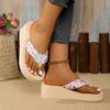 Women's Floral Pattern Stylish Slippers Loss Lightweight Beach Platform Slippers Women's Footwear Breathable Open Toe Toes
