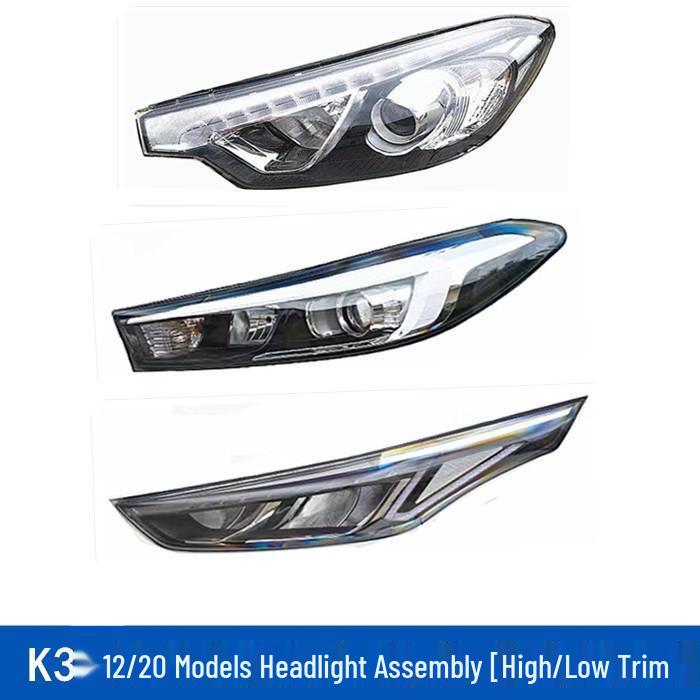 Compatible with Kia K3 Headlight Assembly 2012/2016/2019 Models, Front Lighting, New/Old Models, LED Fog Tail Lights, Grille.