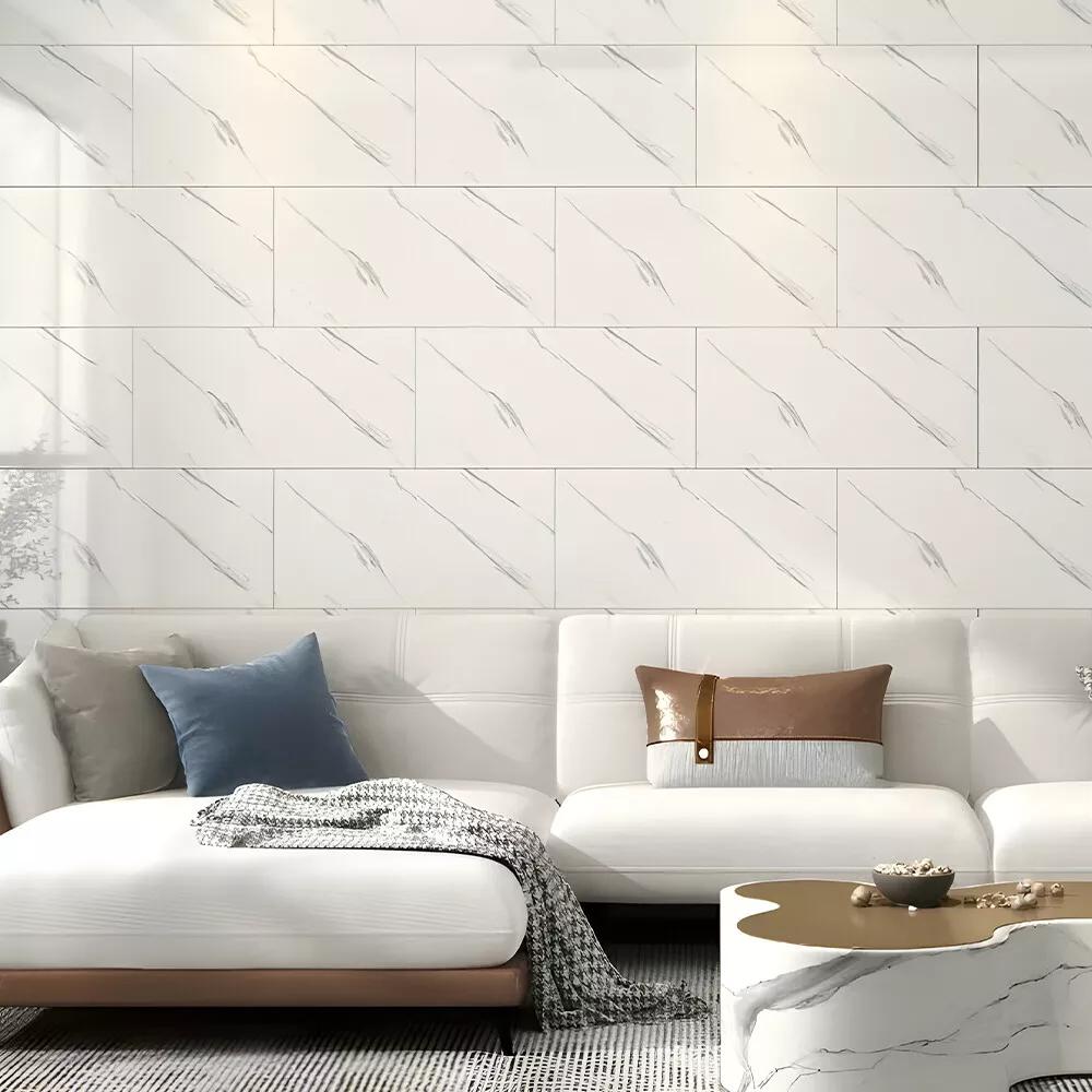 10 Pack Marble Tile Stickers, Self-Adhesive PVC, Waterproof, Grey