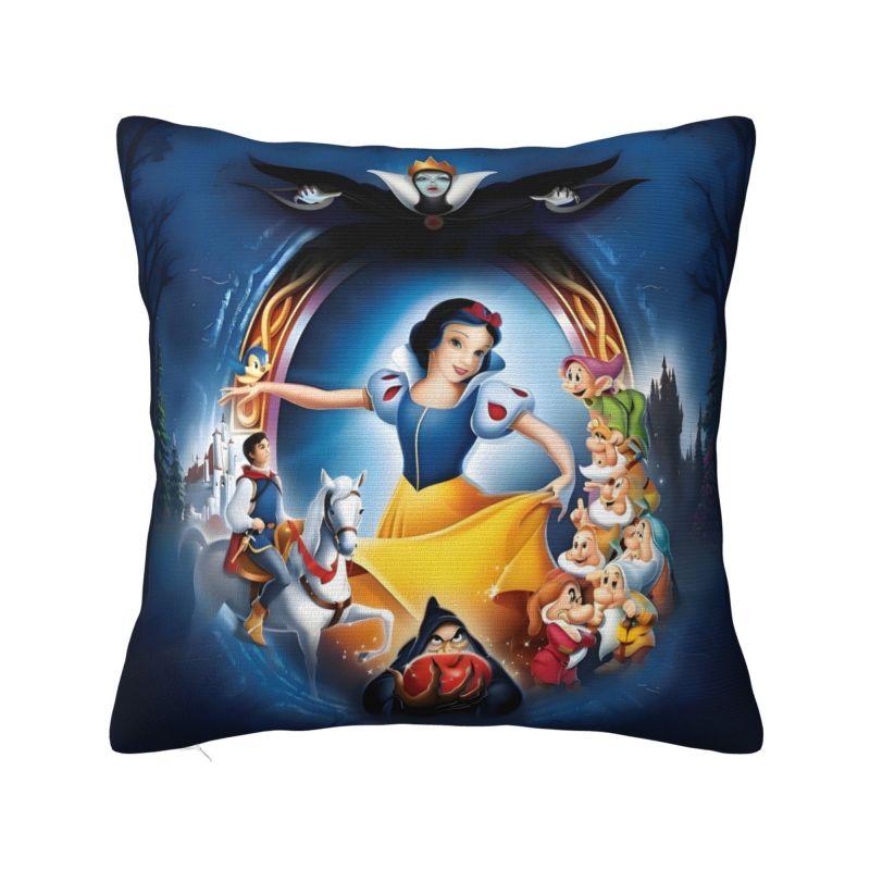Disney Schneewittchen und die sieben Zwerge Kissenbezug Cartoon Fantasy Film Anime Weiches Luxus-Kissen für Sofa Heimdeko