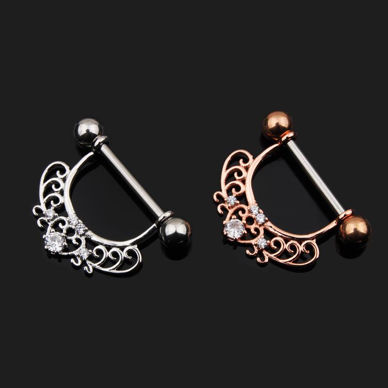 Set of 5 Cutest Stainless Steel U-Shaped Zircon Body Piercing Rings Nipple Ring Jewelry Kit for Women Gift for Children