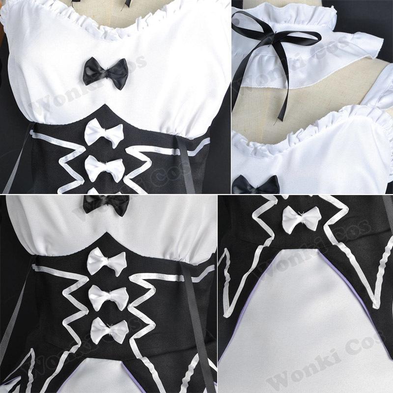 Ram Rem Cosplay Re Zero Re Life Different World Cosplay Costume Maid Servant Dress Twins Wigs Full Set For Role Play