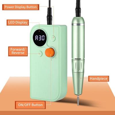 30000/35000RPM Portable High Speed Electric Manicure Drill Acrylic Nail Sculpting Tools Rechargeable Nail Drill Machine