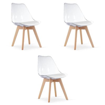 MARK Chair - Transparent / Natural Legs X 3