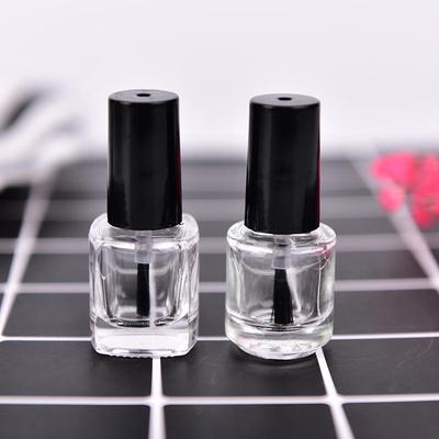 1Pcs 5Ml Transparent Bottle With A Lid Brush Empty Glass Nail Polish Bottle Empty Cosmetic Square Nail Oil Glass Bottles Containers