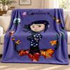 Coraline Blanket Flannel Blanket Soft Cozy Plush Throw for Sofa Bed Lightweight Home Decoration Outdoor Camping