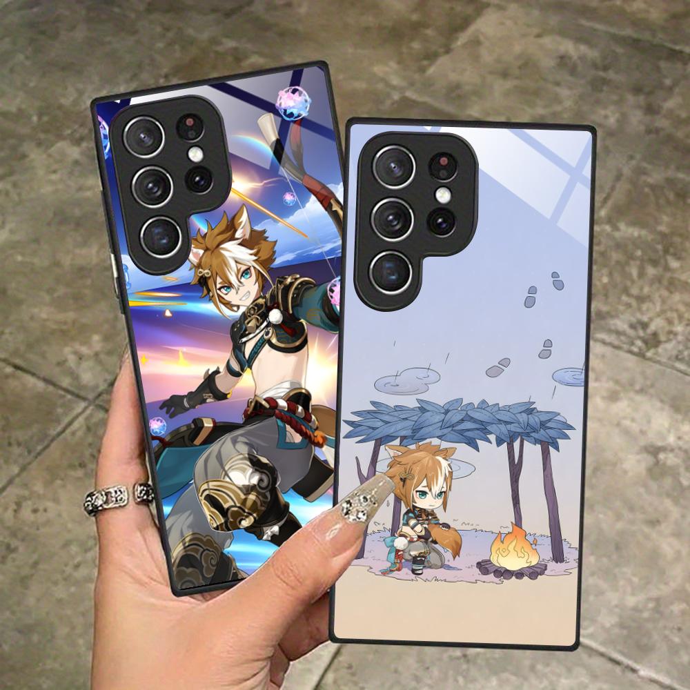 Game GI Gorou Mobile Phone Case for Samsung Galaxy S26 S25 S24 S23 S22 S21 S20 Note20 Plus FE Ultra Glass Colorful Cover Luxury