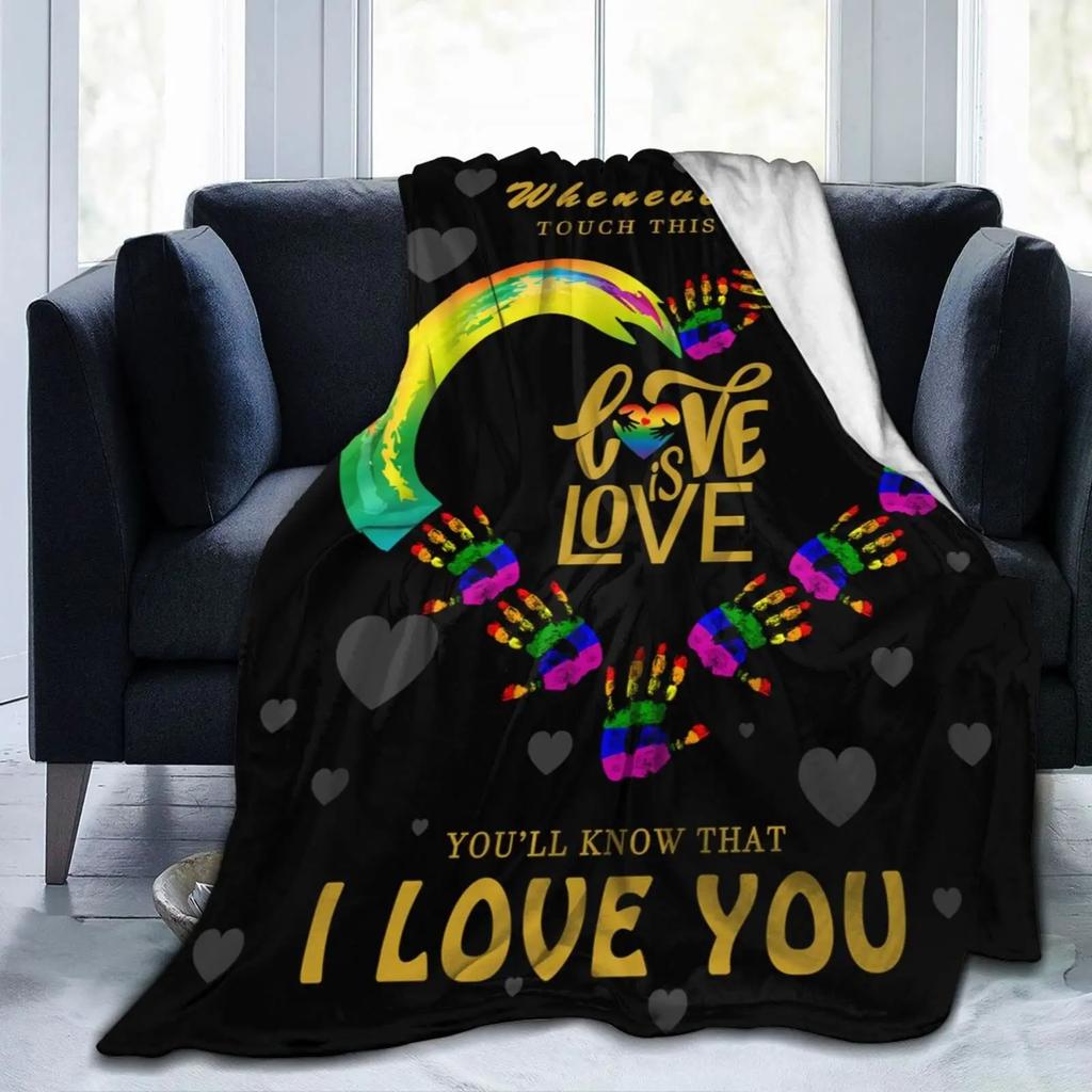 Kuscheldecken LGBT Gay Pride Lesbisch Regenbogen Flanelldecke für Couch Sofa Decken Große Bettwäsche Geschenke für Weihnachten Neujahr