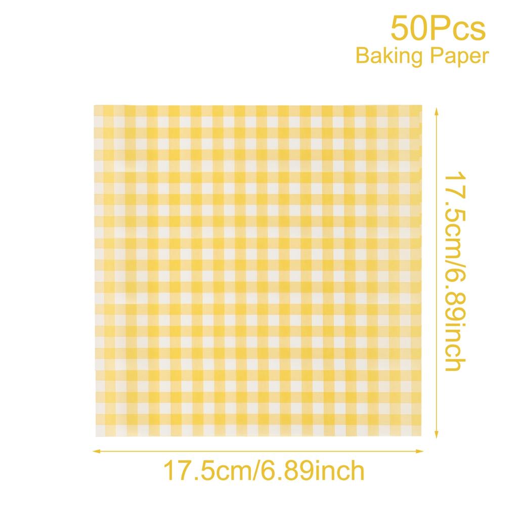 50Pcs Oilproof Wrapping Paper for Bread Sandwich Burger Fries Food-grade Wax Paper Baking Tools Kitchen Gadgets For Party Gift