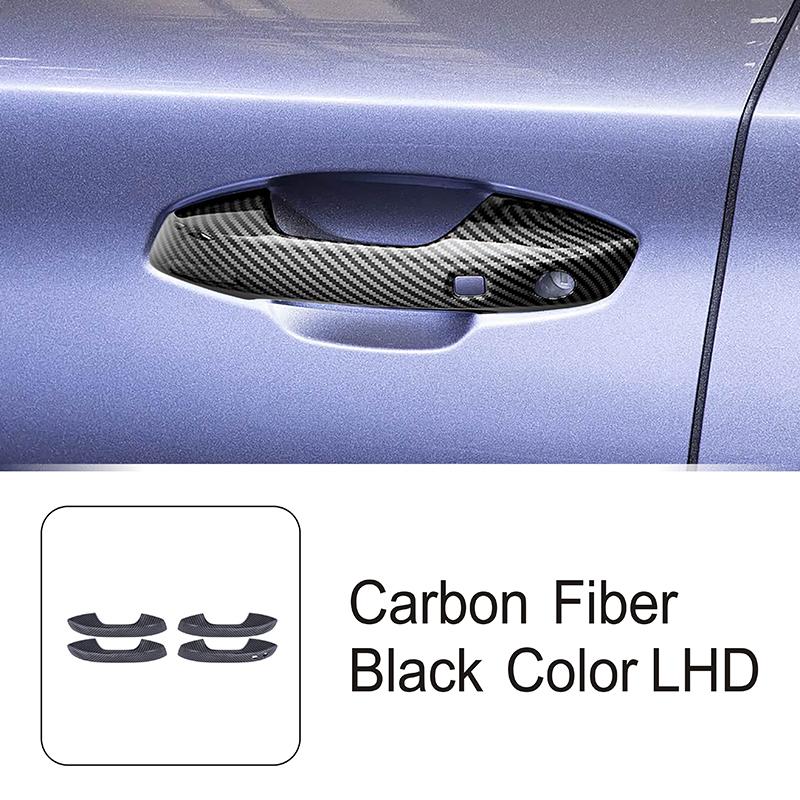 Car Styling Door Handle Frame Decoration Cover Trim For BYD Yuan PLUS  Carbon Fiber Color Exterior Accessories