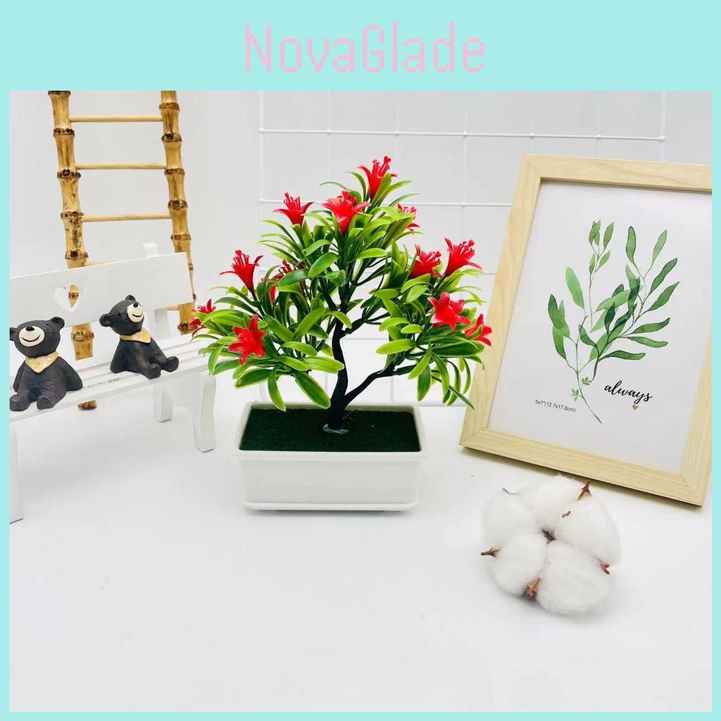 Artificial Cymbidium Tree Potted Plant For Photography And Home Decor With Realistic Plastic Material