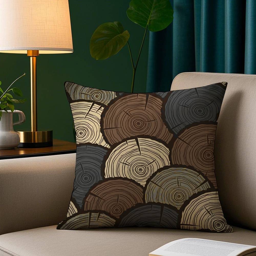 Luxuriöses Muster Kissenbezug Kurzplüsch Druck Kissenbezug Quadratisch Wurfkissenbezüge Sofa Heimdekoration