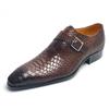 Fashion New Men's Leather Shoes Comfortable Handmade Oxford Casual Business Monk Style Serpentine Printing Luxury Fashion Dress Man Shoe