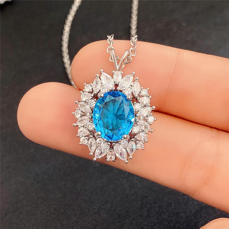 CAOSHI Gorgeous Temperament Necklace Female Party Accessories with Delicate Design Bright Crystal Stone Jewelry for Anniversary
