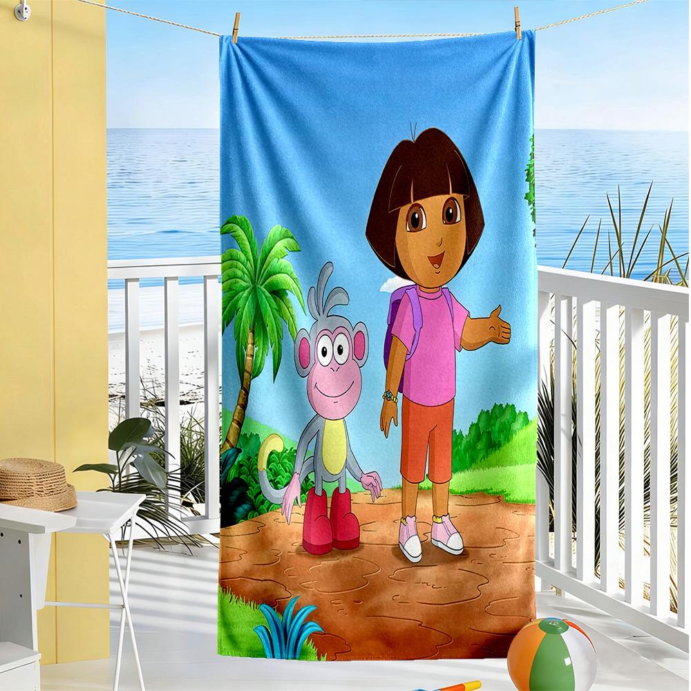 Dora Explorer Beach Towel High Absorbency & Quick-Dry Comfortable Lightweight Portable for Swimming,Beach,Camping, Travel, Beach Accessories,Gym