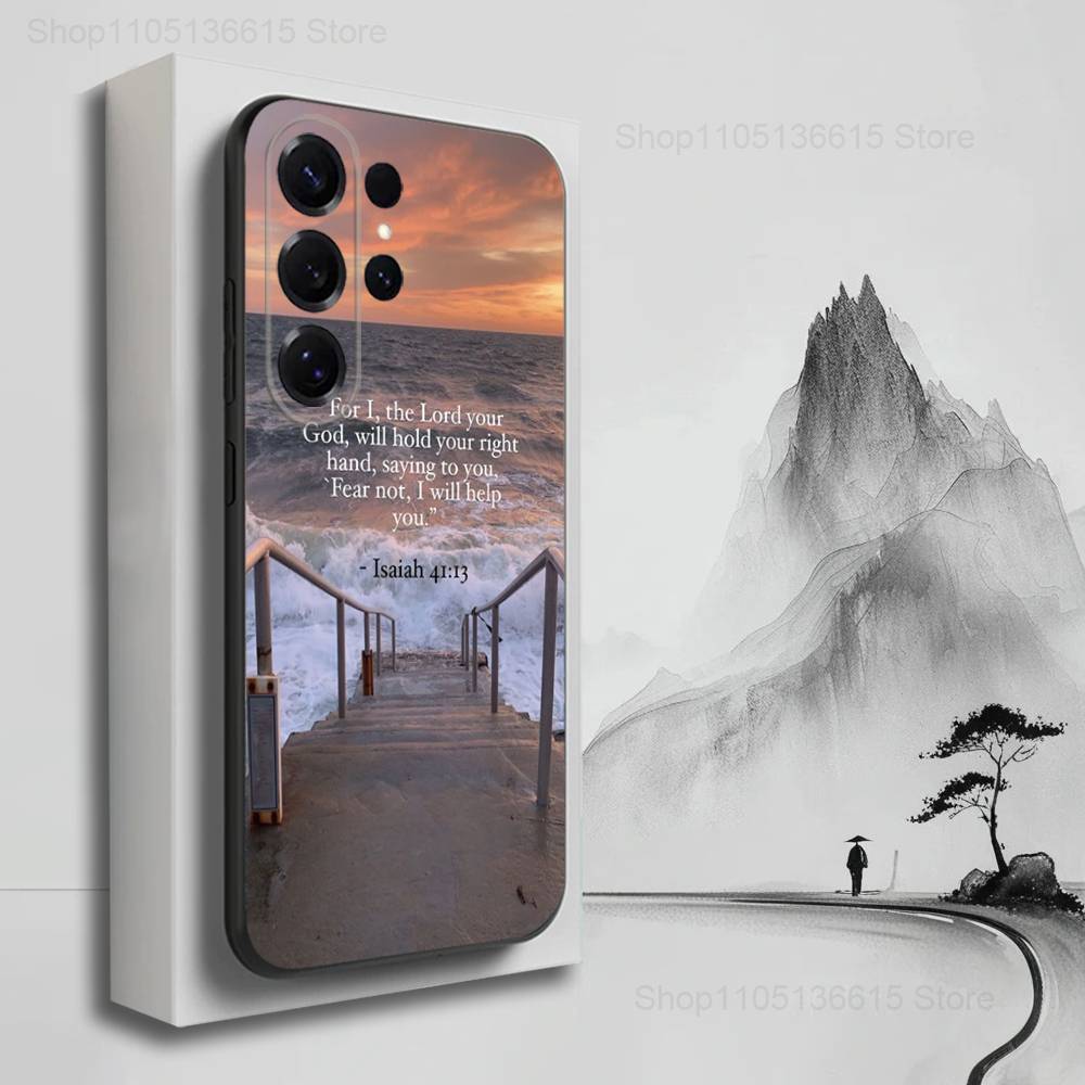 Believe Art Lsaiah 43-19 Case For Samsung S22,S25,S20,S10,Plus,Ultra,S24,S23,FE,S21,S9,Lite,Soft Silicone Black