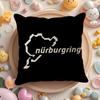 Nurburgring Sport Car Cushion Cover Linen Organic Fabric Double-Sided Printing Breathable Pillow Case Sofa Home Decor Gift