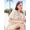 Betu Women's Summer Round Neck Color Block Midi Dress