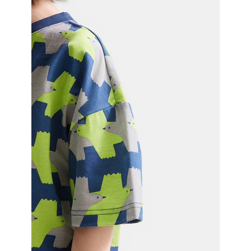 [Monster Series] Mqd Children's Clothing Boys' Short-Sleeved T-Shirt Pure Cotton Printed Bottoming Shirt Summer New Children's Top