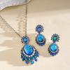Exaggerated Paved Diamond Oval Geometric Necklace, Light Luxury Exquisite Personalized Niche High-end Clavicle Chain for Women