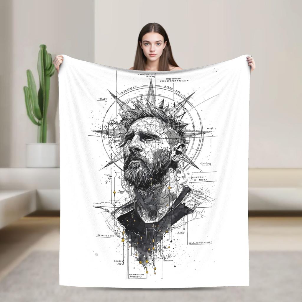 Fußball Messis Decken Flanell Bedruckt Multifunktionale Super Weiche Überwurfdecke für Bett Schlafzimmer Steppdecke