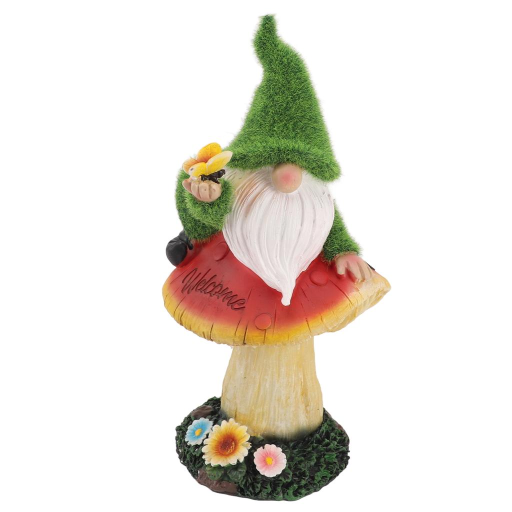 Gardon Mushroom Light Statue Resin Lifelike Unique Warm Light Garden Gnome Mushroom Sculptures for Outdoor Decoration