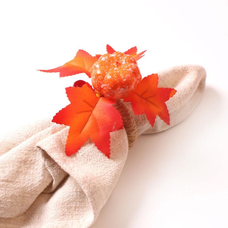 12pcs Creative Simulation Maple Leaf Napkin Buckles Modern Western Hotel Napkin Ring Serviette Ring for Dining Table