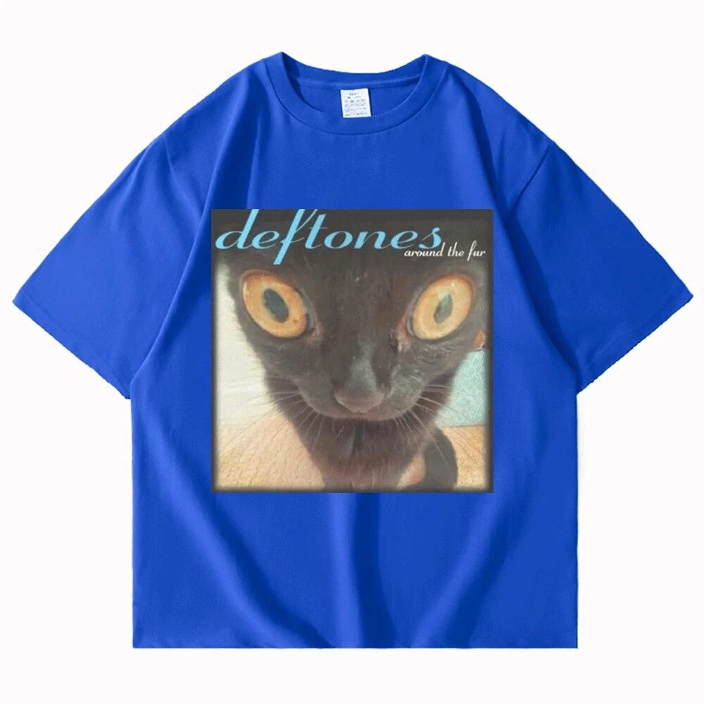 Deftones Around The Fur T-shirt unisex da donna Street Hip-hop Harajuku oversize maniche corte T-shirt in cotone nero alla moda