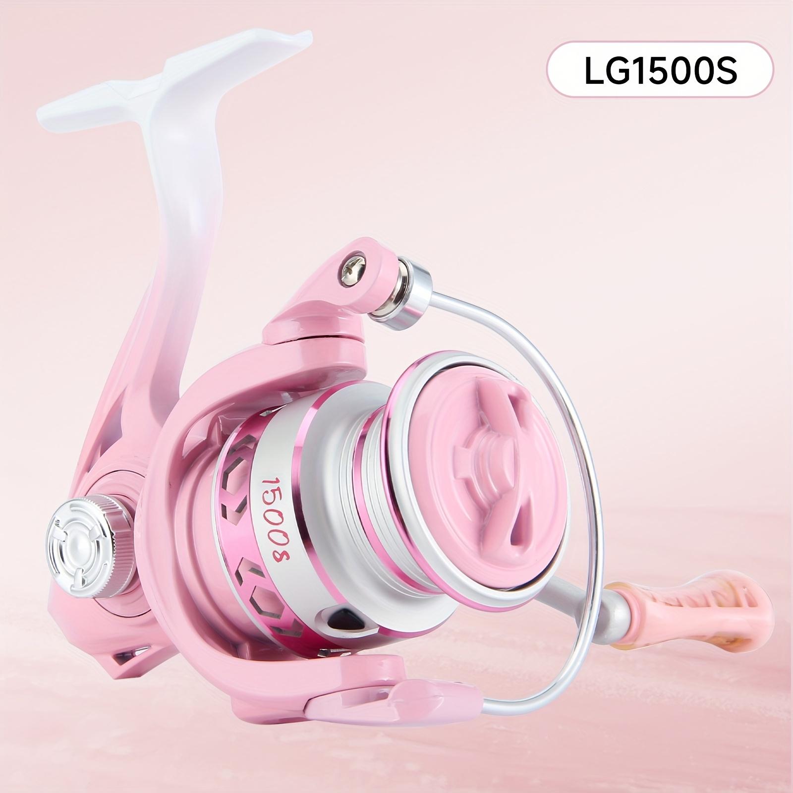 

Macaron Color Spinning Fishing Reel High Speed Gear Ratio Nylon Non-slip Grip Suitable for Freshwater Use Long-distance Casting Lure Micro-objects 1500 рожевий