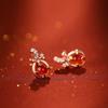 925 Sterling Silver Needle Bow Lucky Bag Stud Earrings - Year of the Horse 2026 Zodiac Women's Earrings