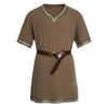 Herren Mittelalter Vintage Kurzarmhemd Für Wikinger Ritter Pirat Halloween Kostüm