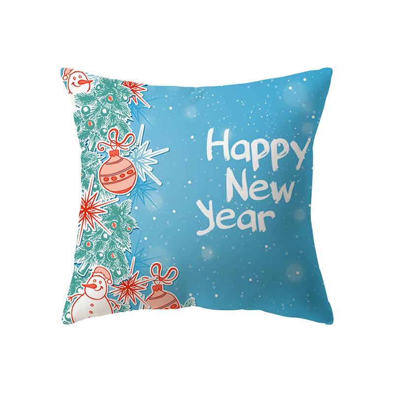 Christmas Decoration Santa Claus Print Pattern Cushion Cover Home Living Room Sofa Decoration Square Pillow Pillow Cover