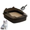 Open Kattenbak met Hoge Rand Anti-Spat Kittenbak Semi-Gesloten Kattentoilet met Zeefschep
