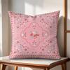Pink Retro Flowers Cushion Cover Natural Linen Organic Fabric DoubleSided Printing Couch Pillow Covers Home Decor