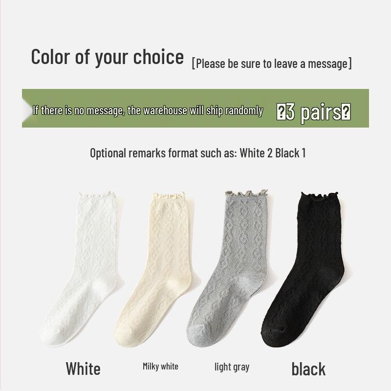 

Breathable Dark Lace Ruffle Women s Mid-Calf Socks - Perfect for Birkenstocks One size