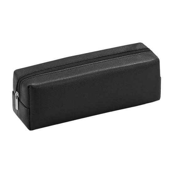 Penneetui Faux Skinn Blyantveske Organizer Liten Glidelås Pennepose Multifunksjonell Kosmetikkveske for Arbeid Reise