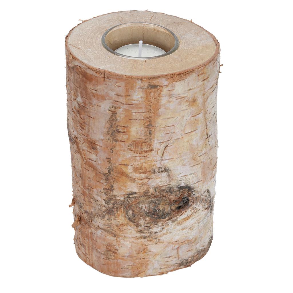 Suport de lumânare din lemn de 15 cm, suport decorativ pentru aromaterapie, suport pentru lumânări cu ciot pentru grădină și casă