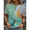 3D Printed Cat Bubble T Shirt For Women Colorful Gradient Graphic Short Sleeves Summer Street O-Neck Tees Tops Loose T-Shirts
