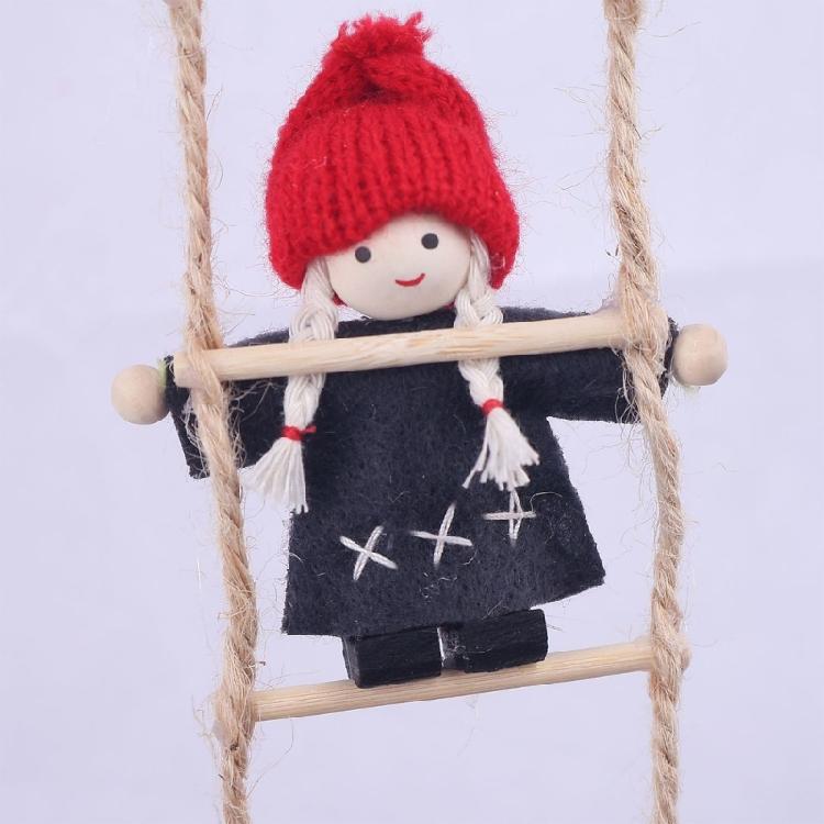 Festival Stair Climbing Elf Decorations 2PCS Durable Polyester Hanging Ornaments Christmas Party Decoration