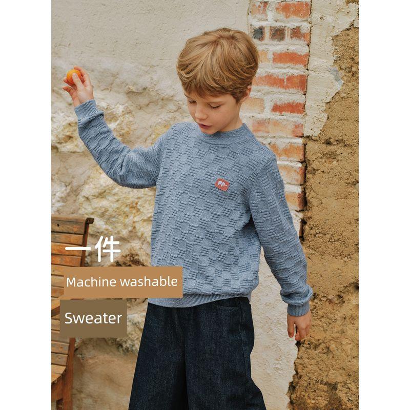 David Bella Boys' Knitwear Kidsren's Sweater 2026 Autumn and Winter New Style Baby Boy Pure Cotton Long-Sleeved Top Kidsren's Clothing