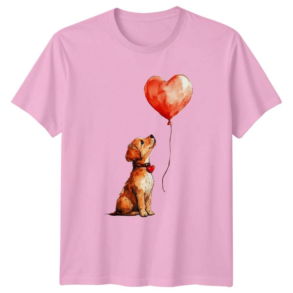 Puppy With Heart Balloon Dogs Unisex TShirt Graphic Tee