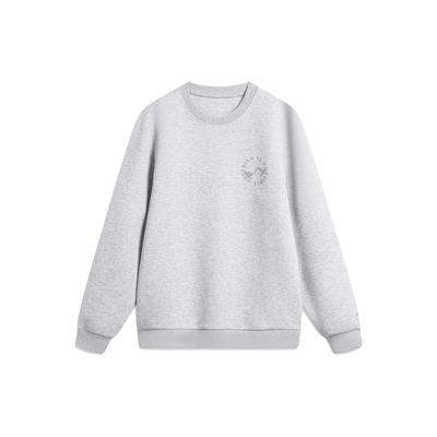 Futter Buchstabenprint Rundhals-Sweatshirt Herren Tops Floral-Grau Hell-Ultimativ-Grau AWDT759-1